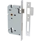 Mortice Lock Euro Brushed Chrome CTC85mm Backset 60mm in Brushed Chrome