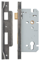 Mortice Lock Euro Rebated Distressed Nickel CTC85mm Backset 60mm in Distressed Nickel