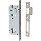 Mortice Lock Roller Euro Distressed Nickel CTC85mm Backset 45mm in Distressed Nickel