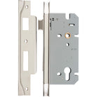 Mortice Lock Euro Rebated Polished Nickel CTC85mm Backset 60mm in Polished Nickel