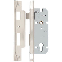 Mortice Lock Euro Rebated Satin Nickel CTC85mm Backset 45mm in Satin Nickel