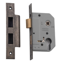 Mortice Lock Euro Rumbled Nickel CTC47.5mm Backset 46mm in Rumbled Nickel