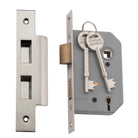 Mortice Lock 5 Lever Satin Nickel CTC57mm Backset 46mm in Satin Nickel
