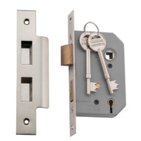Mortice Lock 5 Lever Satin Nickel CTC57mm Backset 46mm in Satin Nickel