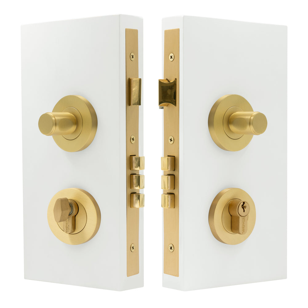 NIDO - Double Turn Lock Kit in Matt Satin Brass