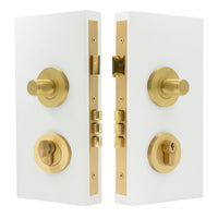 NIDO - Double Turn Lock Kit in Matt Satin Brass