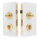 NIDO - Double Turn Lock Kit - Plain in Unlacquered Satin Brass