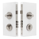 NIDO - Double Turn Lock Kit - Knurled in Brushed Nickel