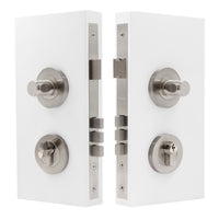 NIDO - Double Turn Lock Kit - Knurled in Brushed Nickel