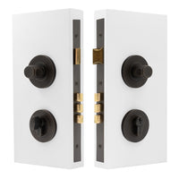 NIDO - Double Turn Lock Kit - Knurled in Dark Roman Brass