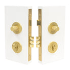 NIDO - Double Turn Lock Kit - Diamond Knurl - Keyed Alike (KA) in Matt Satin Brass