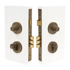 NIDO - Double Turn Lock Kit - Diamond Knurl - Keyed Alike (KA) in Roman Brass
