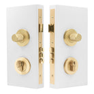 NIDO - Double Turn Lock Kit - Diamond Knurl - Keyed Alike (KA) in Unlacquered Satin Brass
