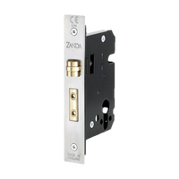 Zanda heavy duty roller mortice lock showing stainless steel finish and architectural hardware design.