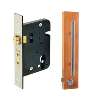 Square Roller Lock Kit, Includes 1140, 8102 & 1147 (70mm Key/Key) in Brushed Nickel