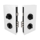 Round Double Turn Lock Kit - Includes Lock, Single Cylinder & Escutcheons in Black
