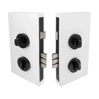 Round Double Turn Lock Kit - Includes Lock, Single Cylinder & Escutcheons in Black