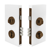 Round Double Turn Lock Kit - Includes Lock, Single Cylinder & Escutcheons in Ember Bronze