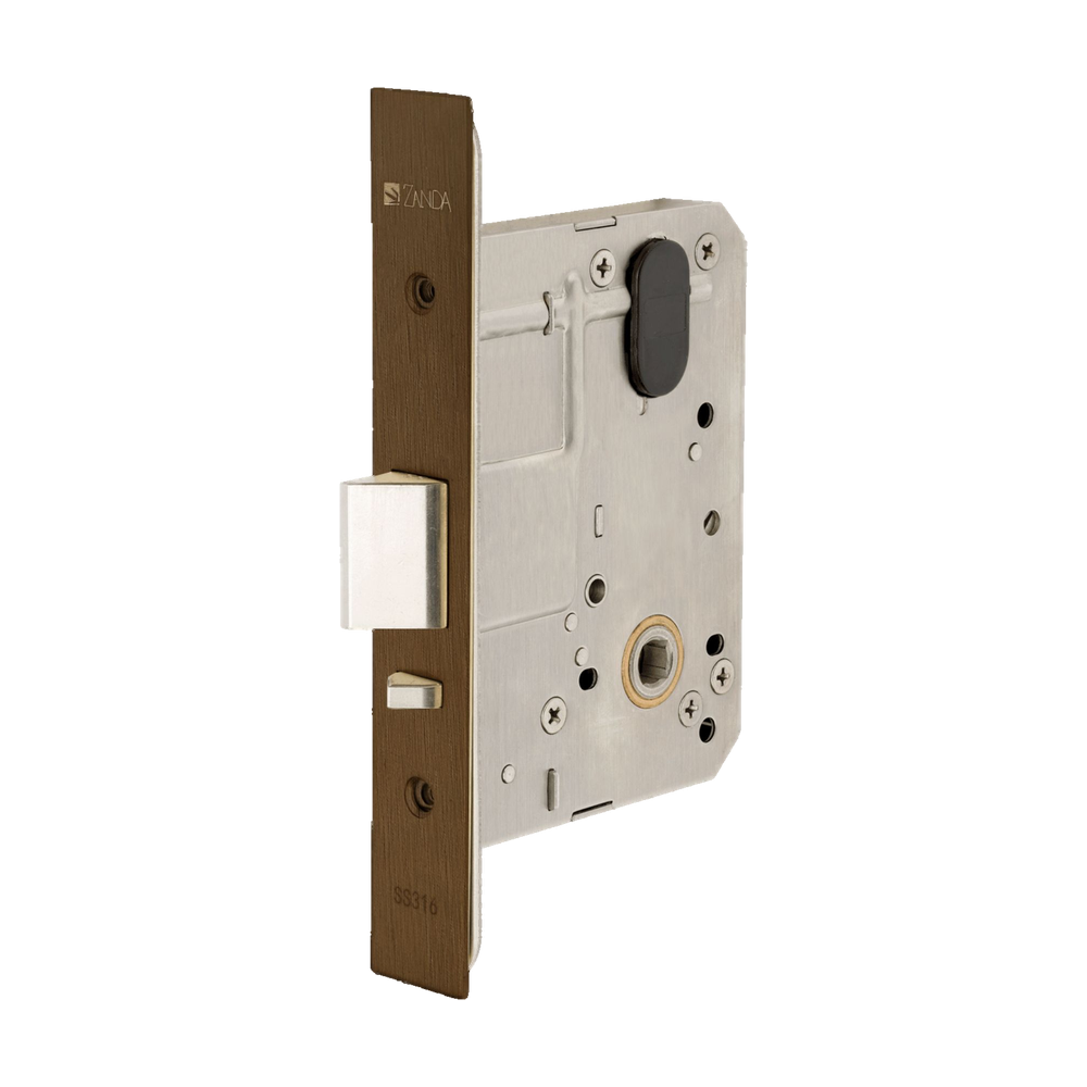 Zanda Fire Rated Commercial Mortice Lock — Ember Bronze