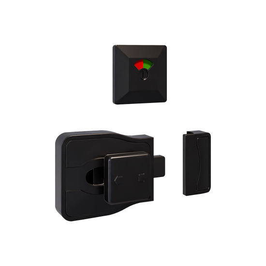 Moda Series Emergency Release Slide Lock and Indicator Set - Designer Black - With Screw Fixings in Designer Black