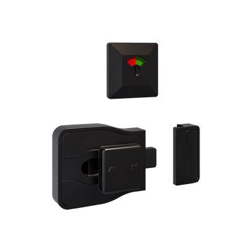 Moda Series Emergency Release Slide Lock and Indicator Set - Designer Black - With Screw Fixings in Designer Black