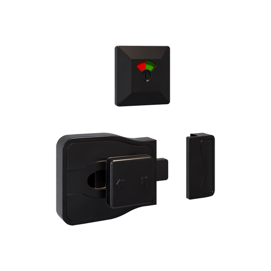Moda Series Emergency Release Slide Lock and Indicator Set - Designer Black - With Screw Fixings in Designer Black