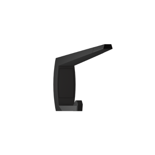 Moda Series Designer Black Concealed Coat Hook with Bumper ? With Screw Fixings in Designer Black