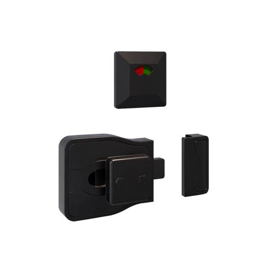 Moda Series Slide Lock and Indicator Set - Designer Black - With Screw Fixings in Designer Black
