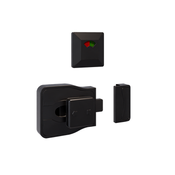 Moda Series Slide Lock and Indicator Set - Designer Black - With Screw Fixings in Designer Black