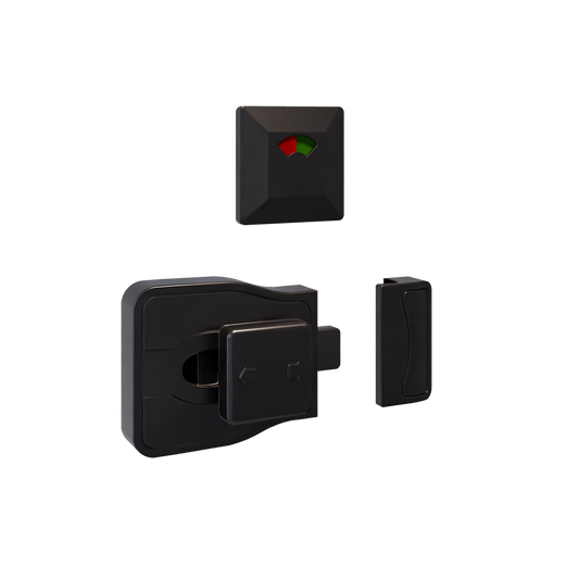 Moda Series Slide Lock and Indicator Set - Designer Black - With Screw Fixings in Designer Black