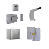 Moda Gravity Series Kit SCP - Contains: 3x Moda RH Gravity Hinges, 1x Moda Lock & Indicator Set, 1x Moda Hook, 1x Moda Bumper & Universal Screw Fixings  in Satin Chrome