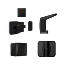Moda Spring Series Kit Designer Black - Contains: 3x Moda RH Spring Hinges, 1x Moda Lock & Indicator Set, 1x Moda Hook, 1x Moda Bumper & Universal Screw Fixings  in Designer Black