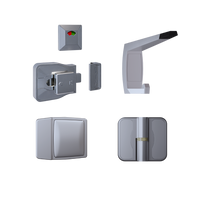 Moda Spring Series Kit SCP - Contains: 3x Moda RH Spring Hinges, 1x Moda Lock & Indicator Set, 1x Moda Hook, 1x Moda Bumper & Universal Screw Fixings  in Satin Chrome
