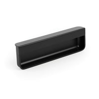 Momo MOULE Edge Flush Cabinet Pull in brushed nickel finish, sleek modern handle for cabinet doors and drawers.