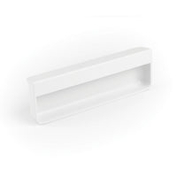 Momo MOULE Edge Flush Cabinet Pull in white with sleek, modern design showing smooth, edge-mounted handle on cabinet surface.
