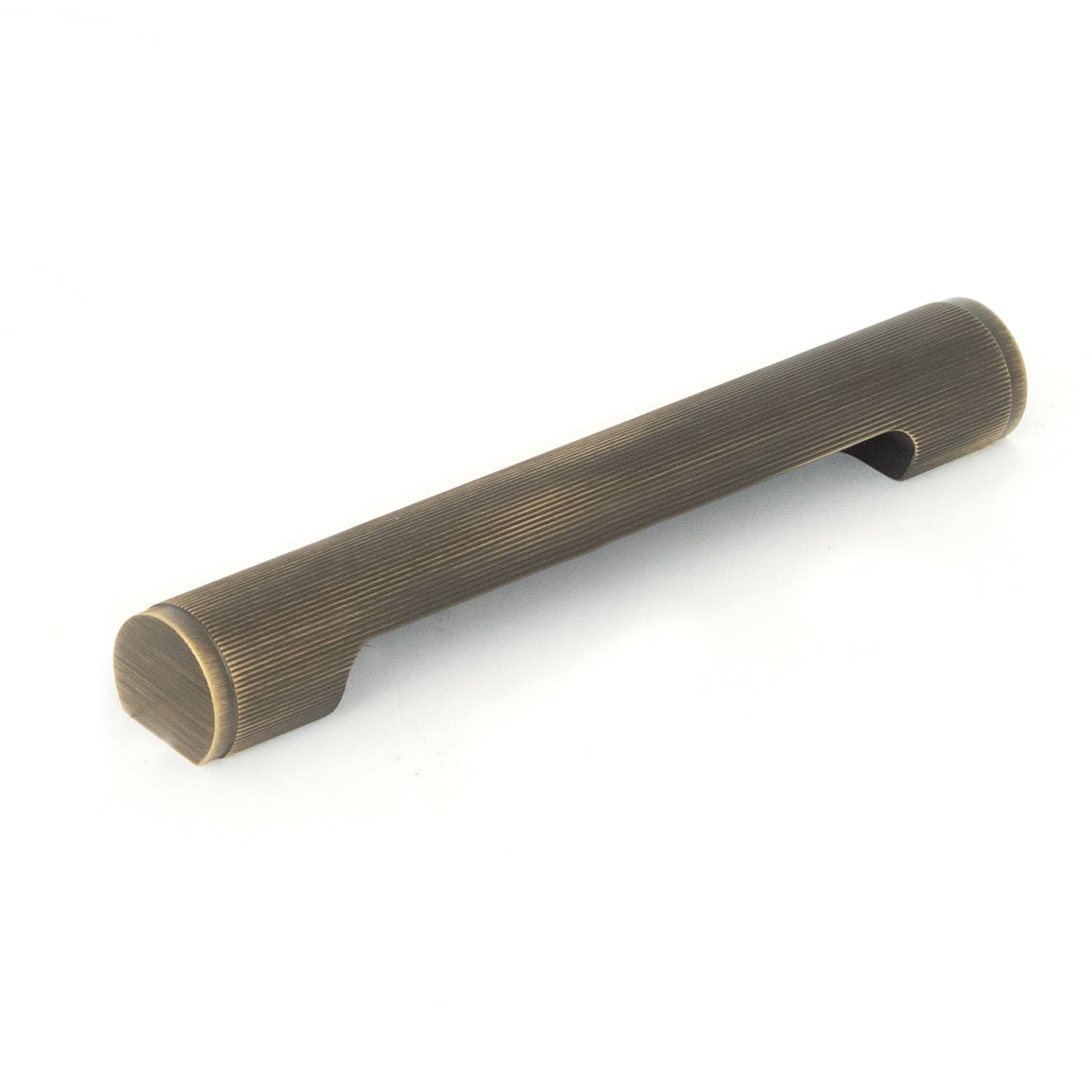Momo MANHATTAN cabinet pull handle in dark bronze finish, sleek metal handle for kitchen or bathroom cabinets.
