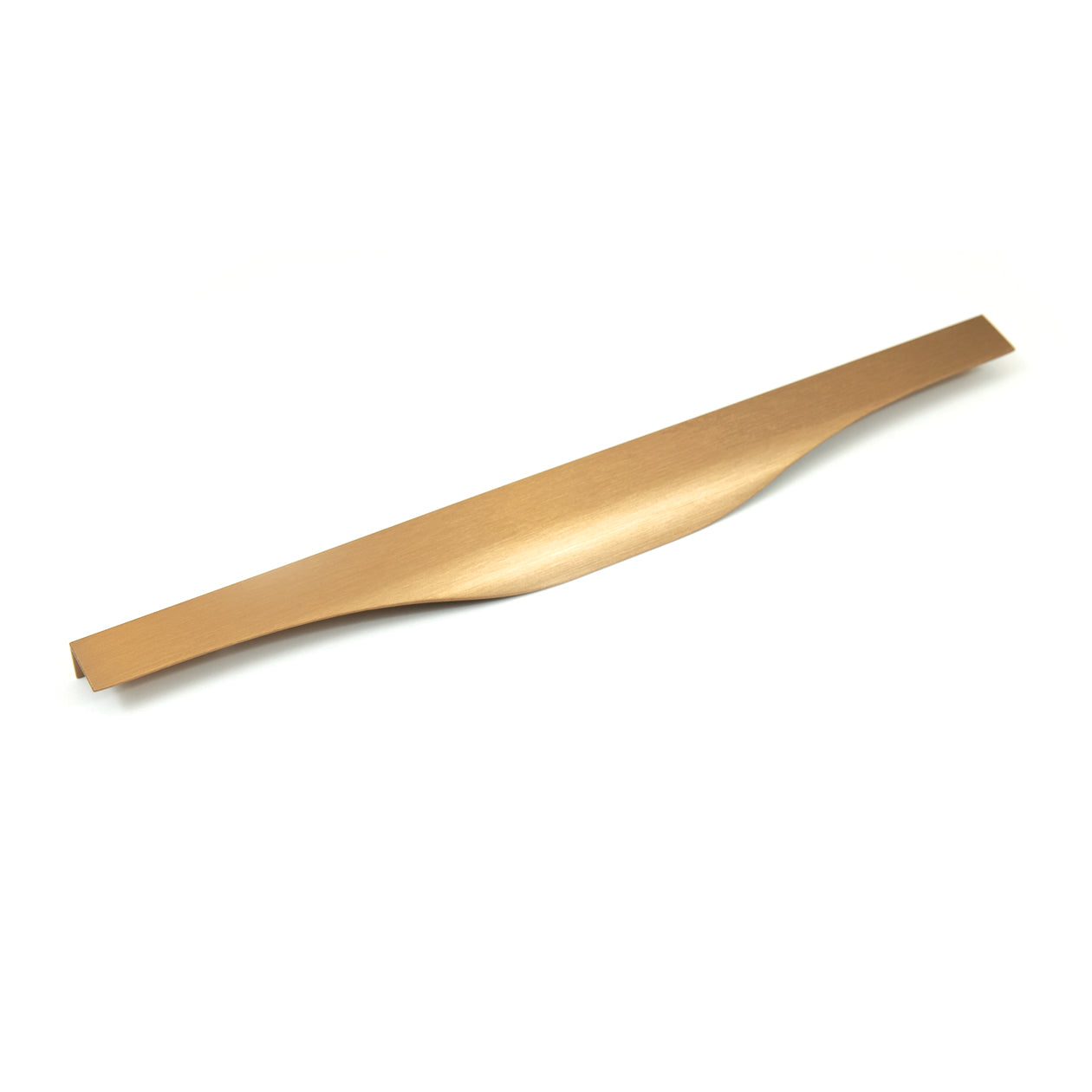 Momo NOMA LIP cabinet pull in brushed bronze finish, featuring sleek, modern design with horizontal lip handle for kitchen or furniture.
