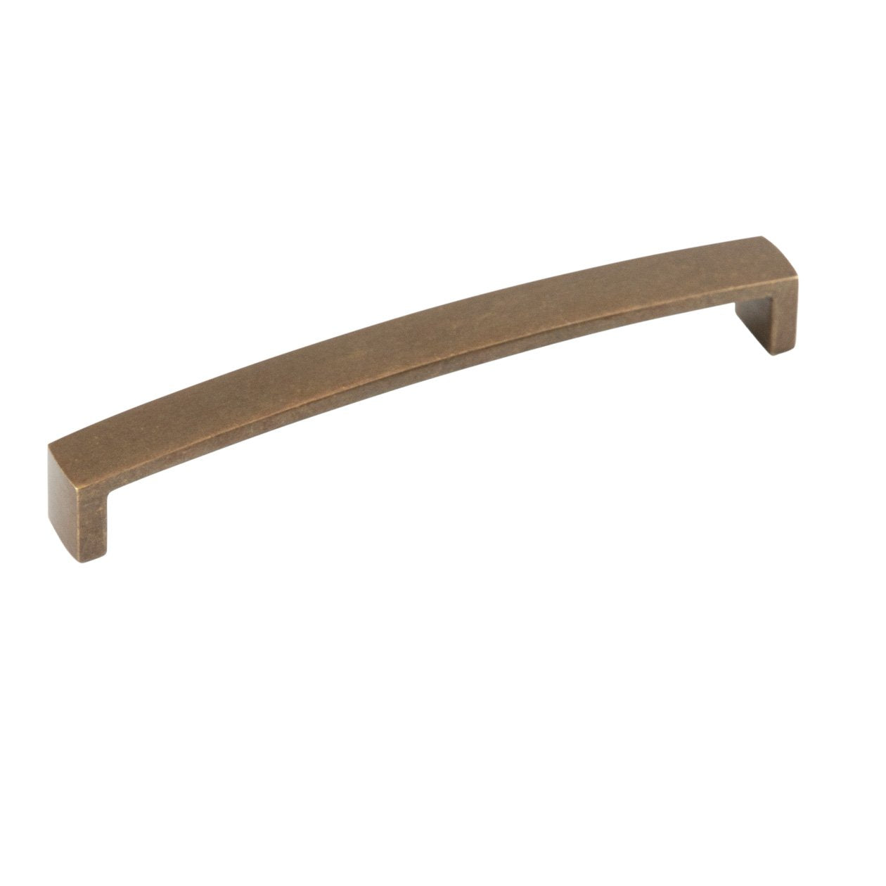 Momo New Hampton cabinet pull handle in brushed nickel finish, showing a sleek modern design with rounded edges.