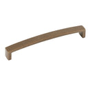 Momo New Hampton cabinet pull handle in brushed nickel finish, showing a sleek modern design with rounded edges.