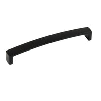 Momo New Hampton cabinet pull handle in matte black finish, sleek metal design for kitchen or furniture drawers.