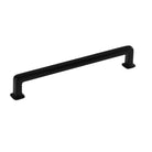 Momo OTTO cabinet pull handle in matte black finish, sleek modern design, mounted on a cabinet door.