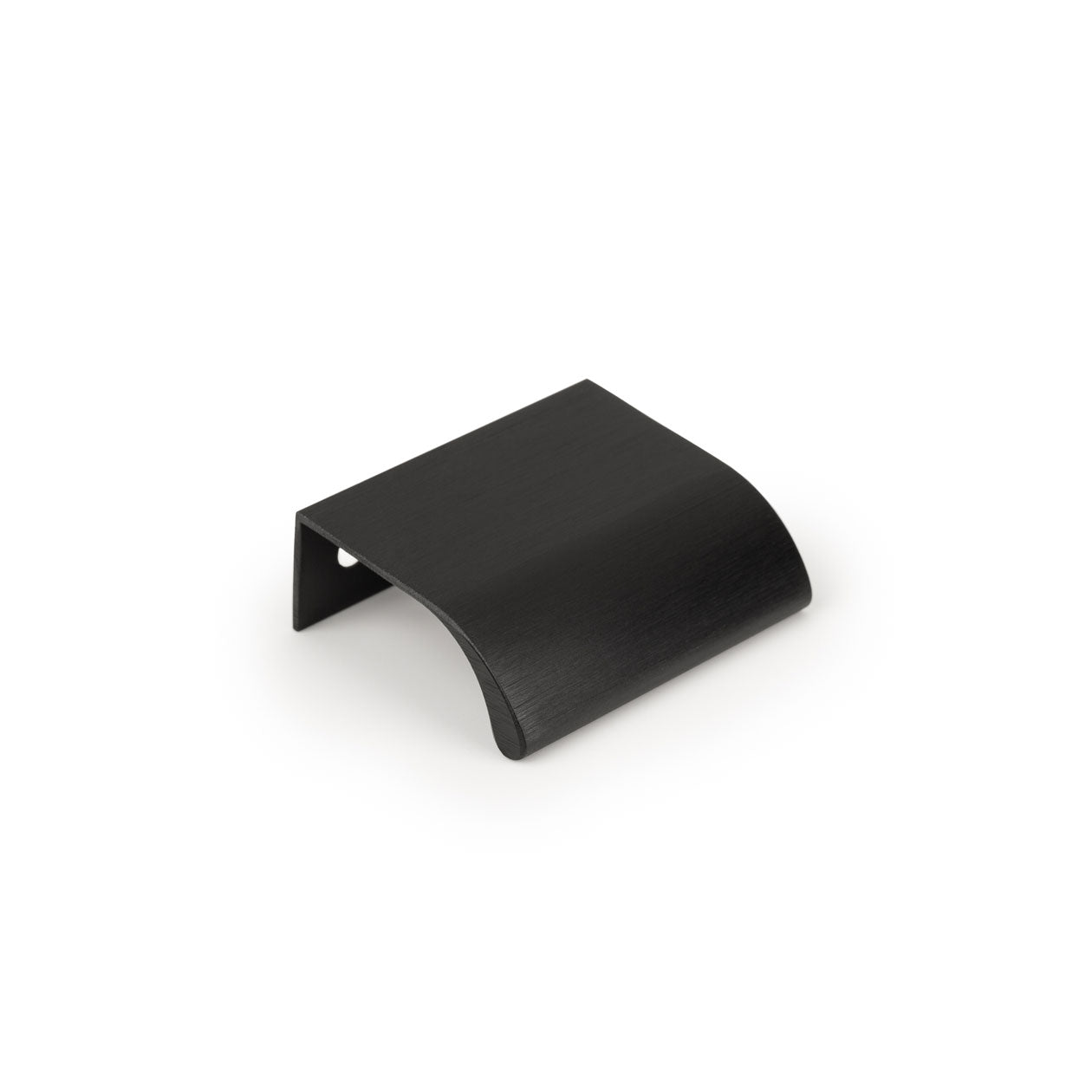 Momo ONA Edge pull handle in black finish with sleek modern design, ideal for furniture or cabinetry.