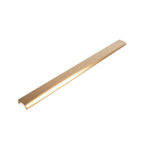 Momo ONA Long Edge Pull in dark bronze finish, showcasing sleek metal handle with smooth curved design for furniture drawer.