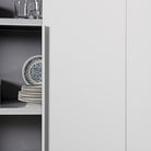 Momo ONA Long Edge Pull in white with sleek, modern design for furniture cabinet doors and drawers.