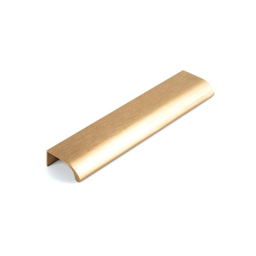 Momo ONA Edge Pull in brushed dark bronze finish, featuring a sleek, modern design for cabinet or furniture doors.