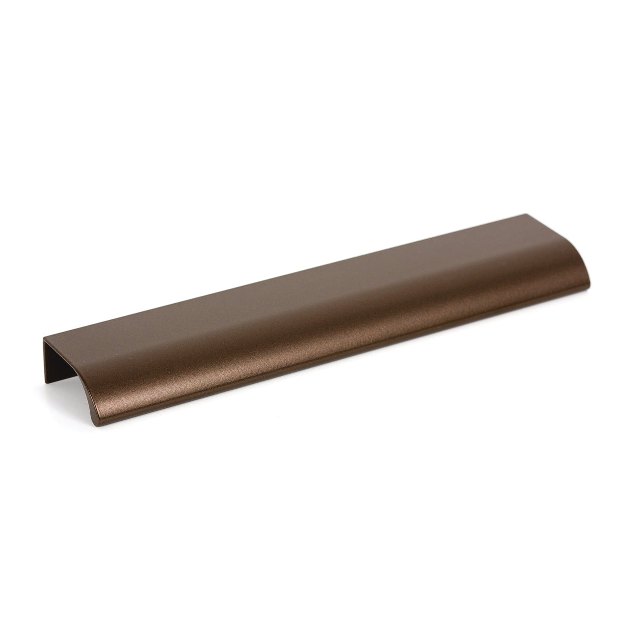 Momo ONA Edge Pull in matte bronze finish, featuring a sleek modern design suitable for cabinets or drawers.