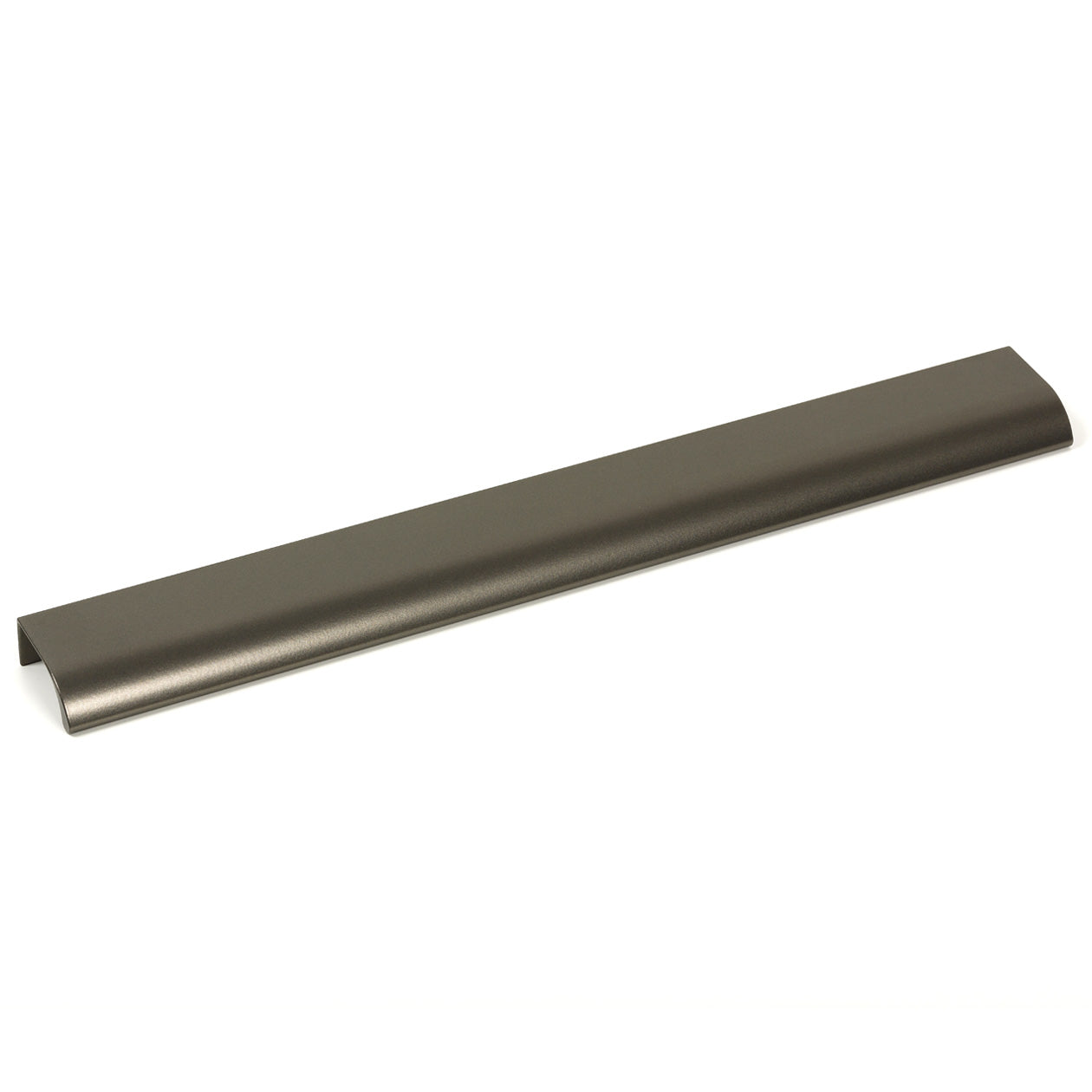 Momo ONA Edge Pull handle in matte gray finish, showing the sleek, modern design suitable for cabinetry or furniture.