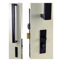 OZI-3-Combos - Right Hand BL inside plate 120x30x3mm outside plate 120x30x3mm Pull handle set 400mm Std striker kit Order extended striker for pivot doors   in Matt Black