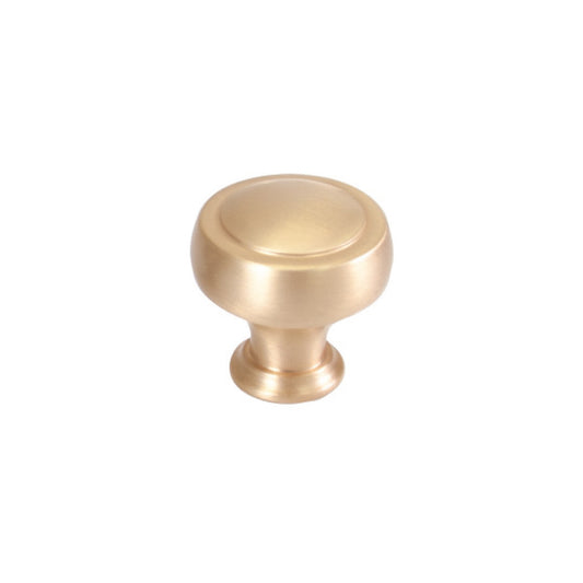 PELLARO ROUND KNOB 32MM BRUSHED MATT BRASS in Brushed Matt Brass