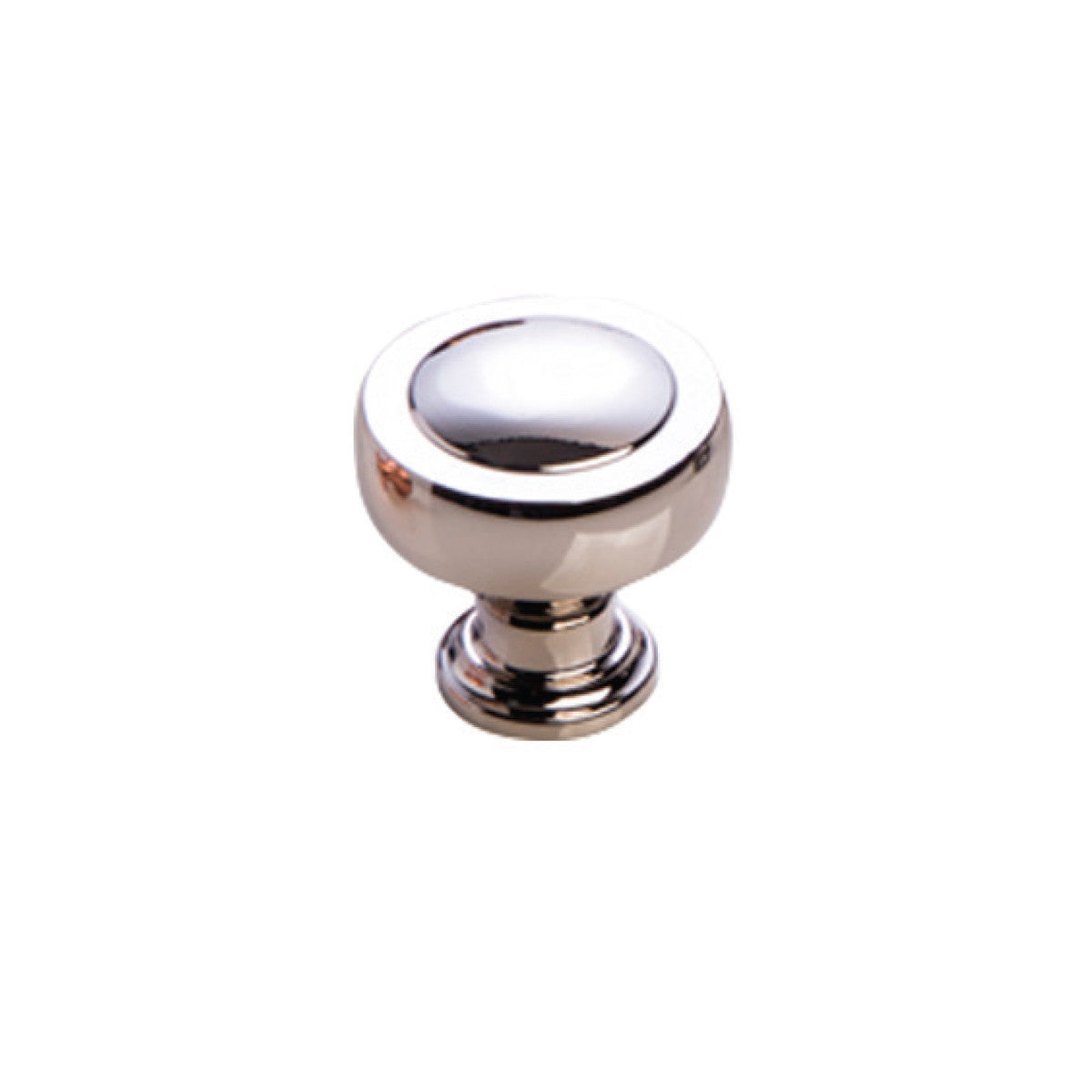 Momo PELLARO cabinet knob in brushed nickel finish, round design with textured surface for modern kitchen or furniture drawer.